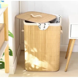 Cesto para Roupas Sujas em Bambu