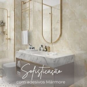 Banheiro sofisticado com Adesivo 3D Mármore