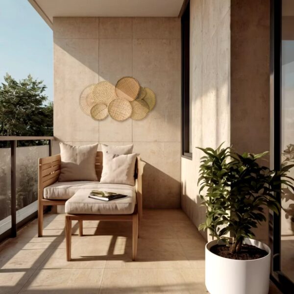 Decoração de parede com cestos de palha - Imagem 2