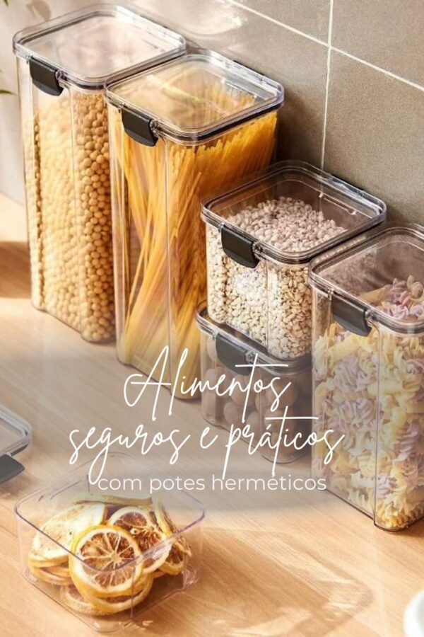 Potes herméticos para armazenar alimentos