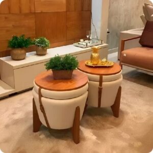 Puffs 3 em 1 elegante e funcional